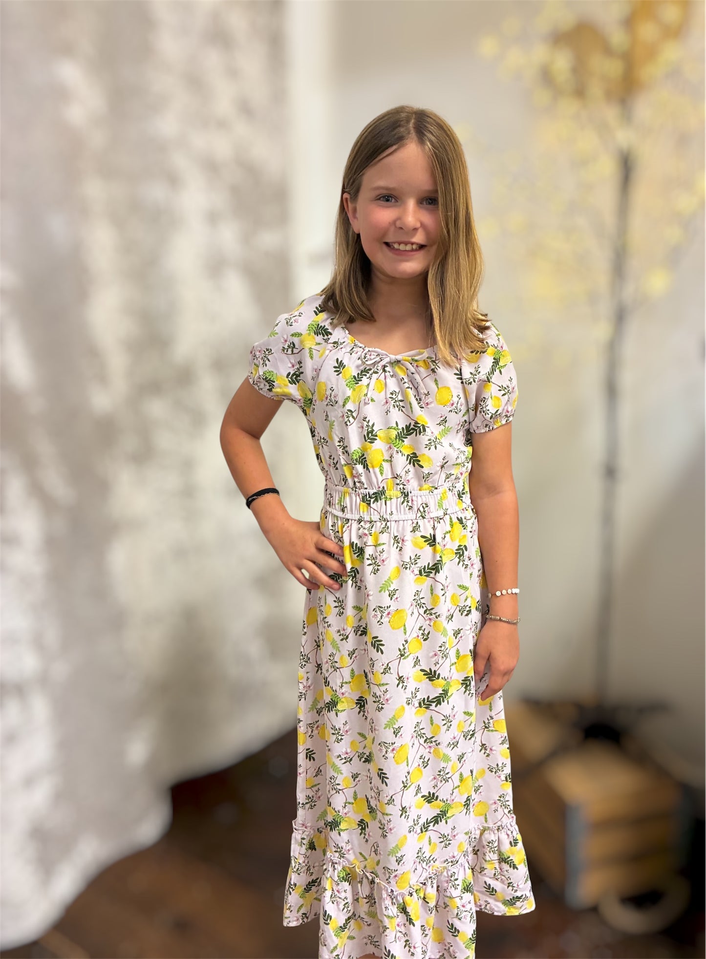 Tween Kids Girls Empire Waist Maxi Dress