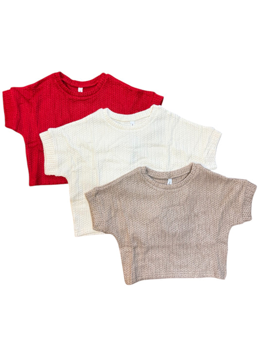 Taupe Oversize Half-Sleeve Sweater