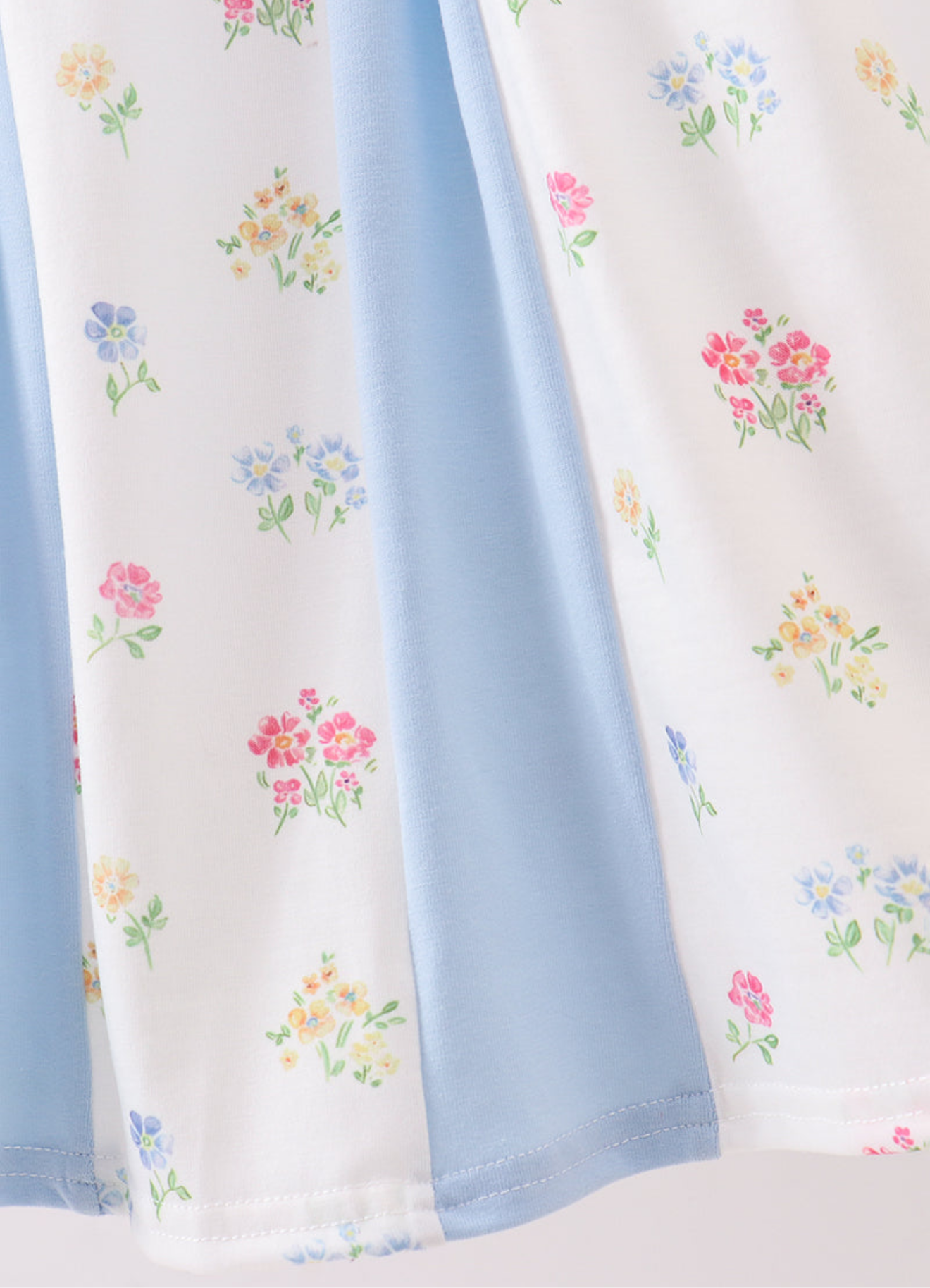 BLUE FLORAL BOW RUFFLE DRESS
