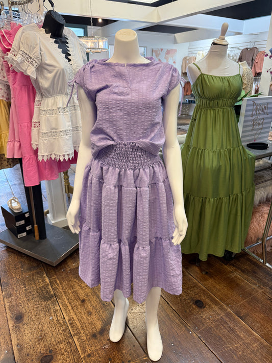 Lavender v neck with side sleeve details