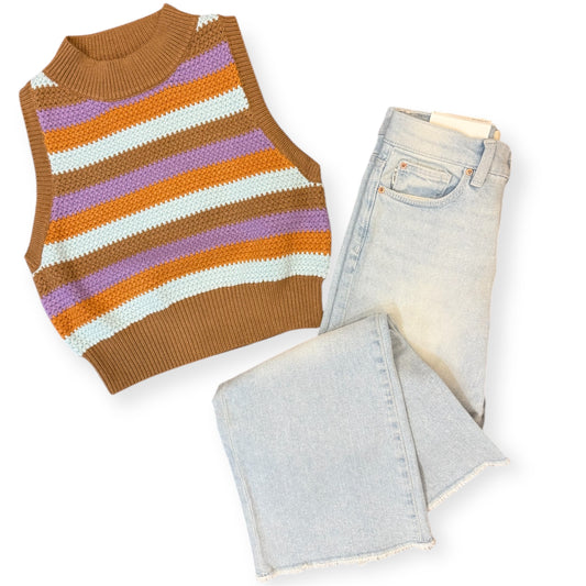 Multi Striped Colorblock  Top