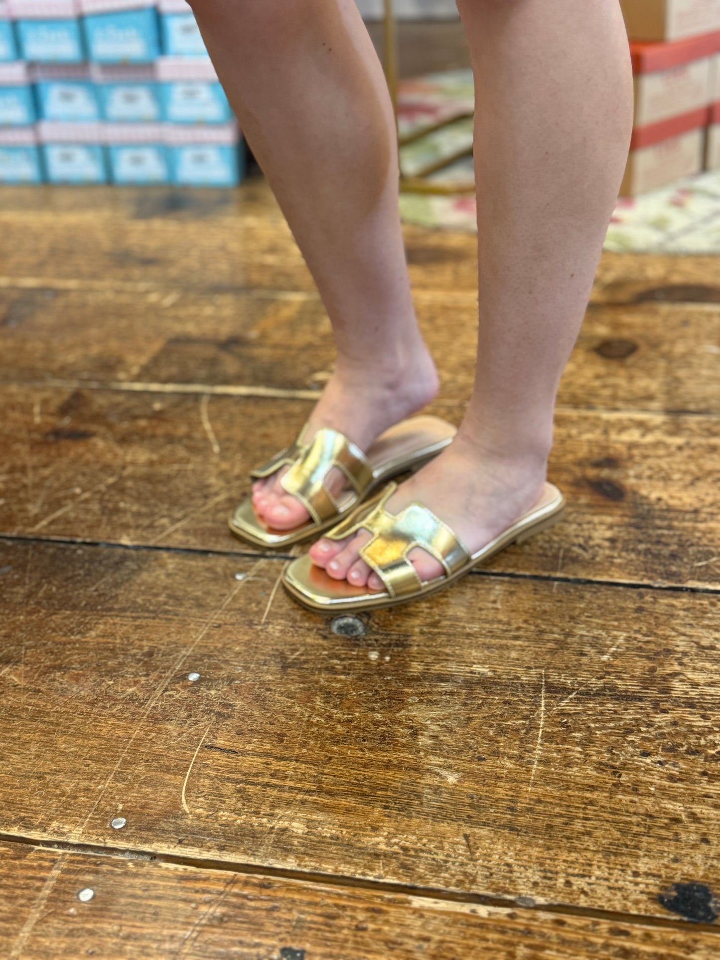 Gold Slip on Sandal