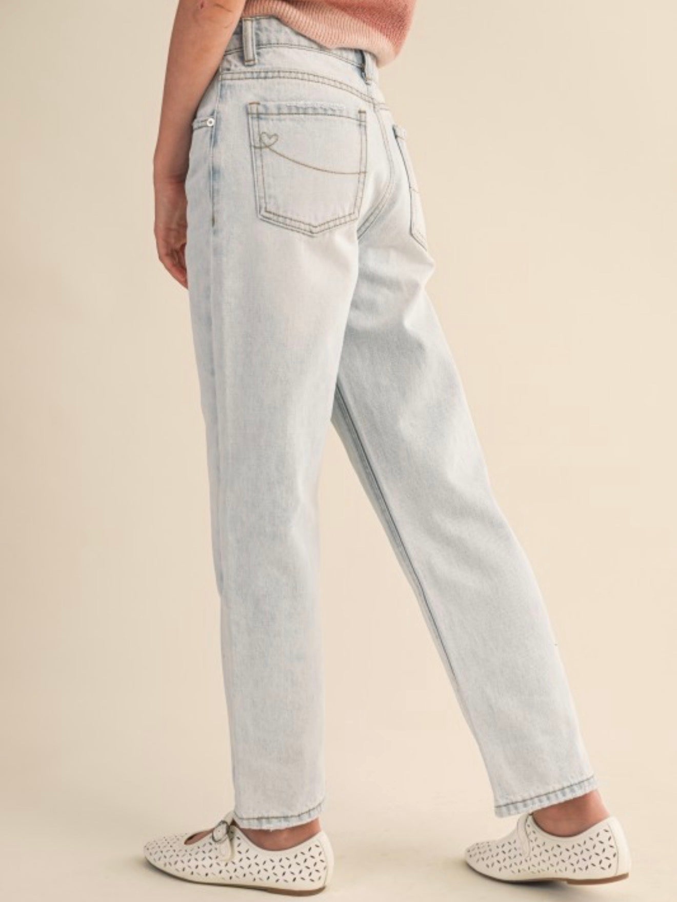 Tween Kids Girls Straight Leg Denim Pants