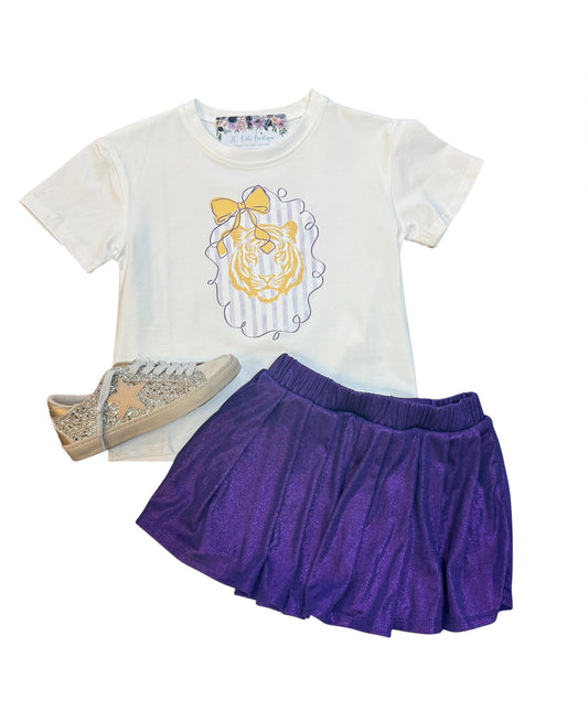 Foil Knit Skort in Purple