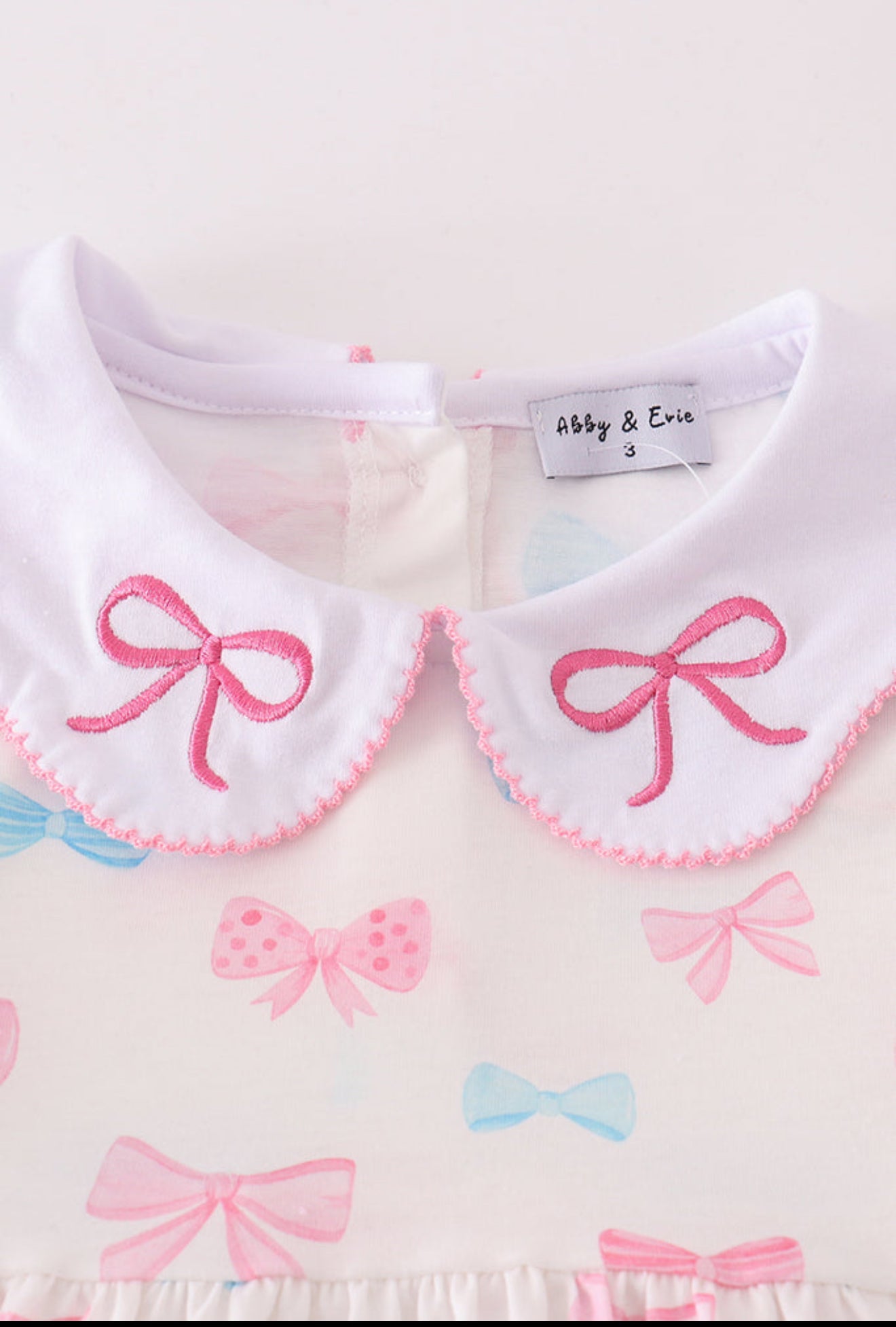 PINK BOW EMBROIDERY GIRL SET