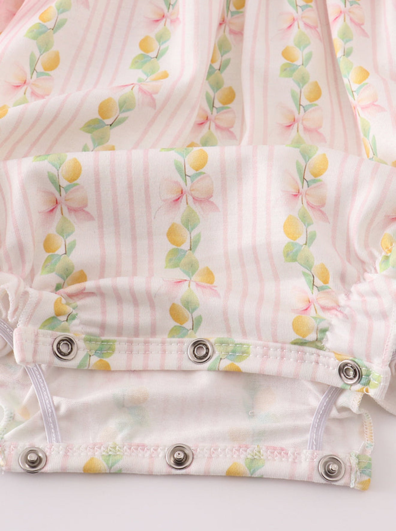 PINK LEMON PRINT BOW RUFFLE BUBBLE
