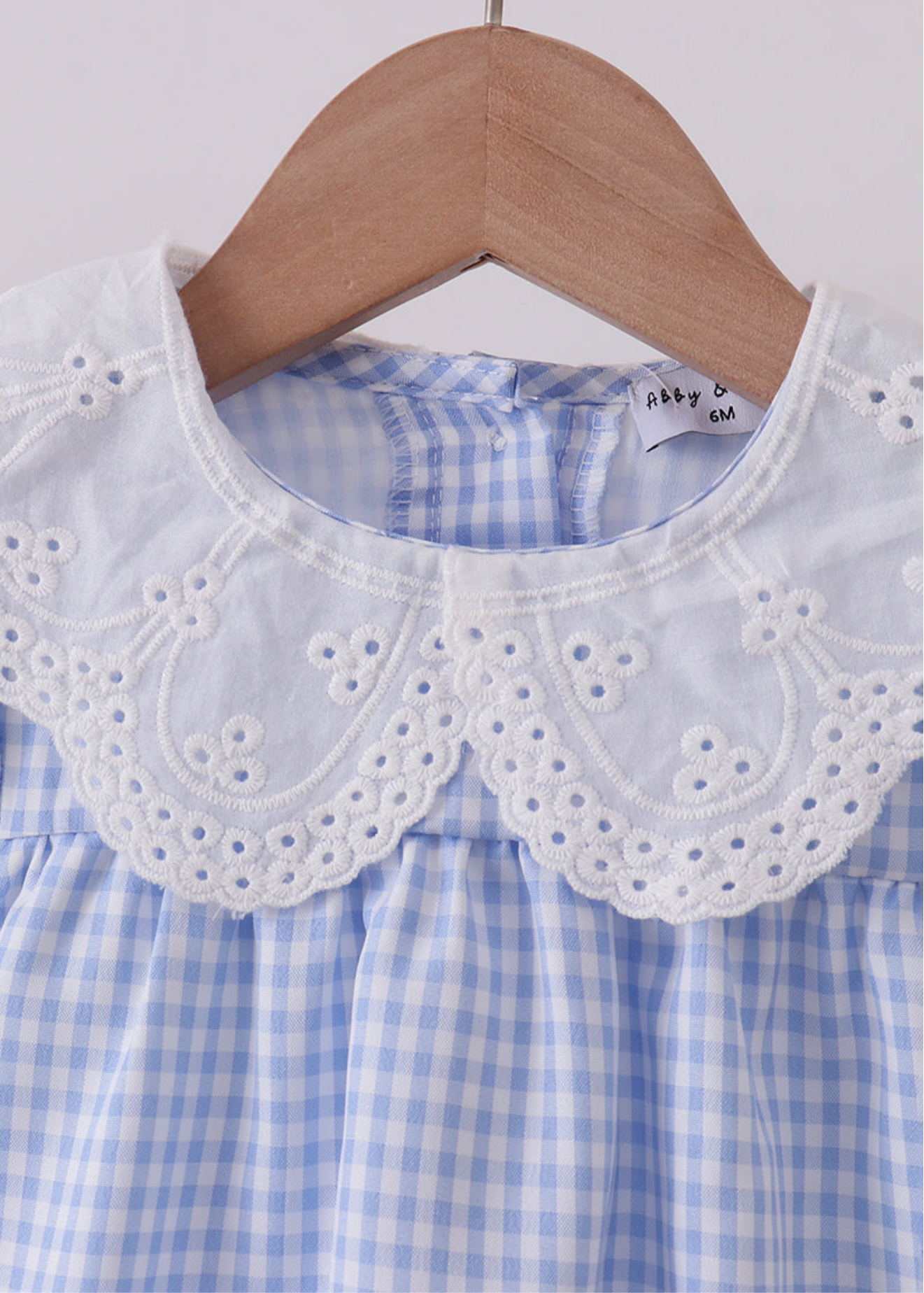 BLUE WOVEN LACE GINGHAM BUBBLE