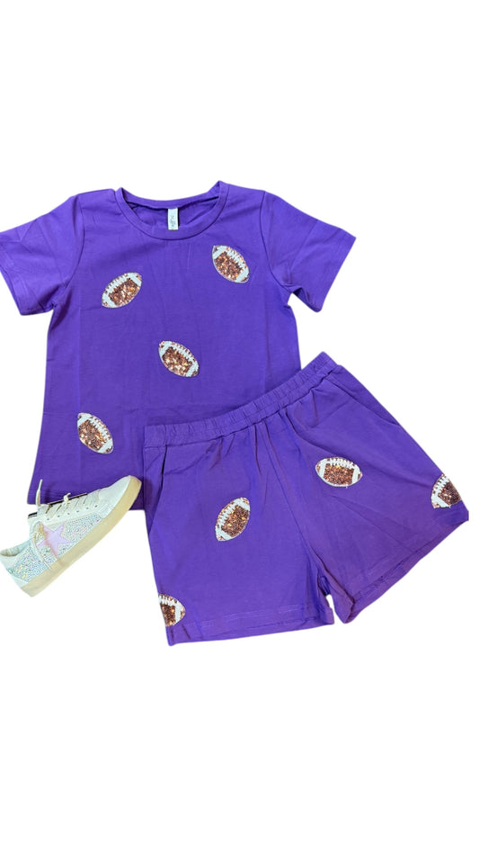 Game Day Football Tee in Purple