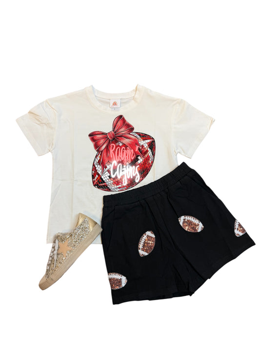 Game Day Football Shorts in Black