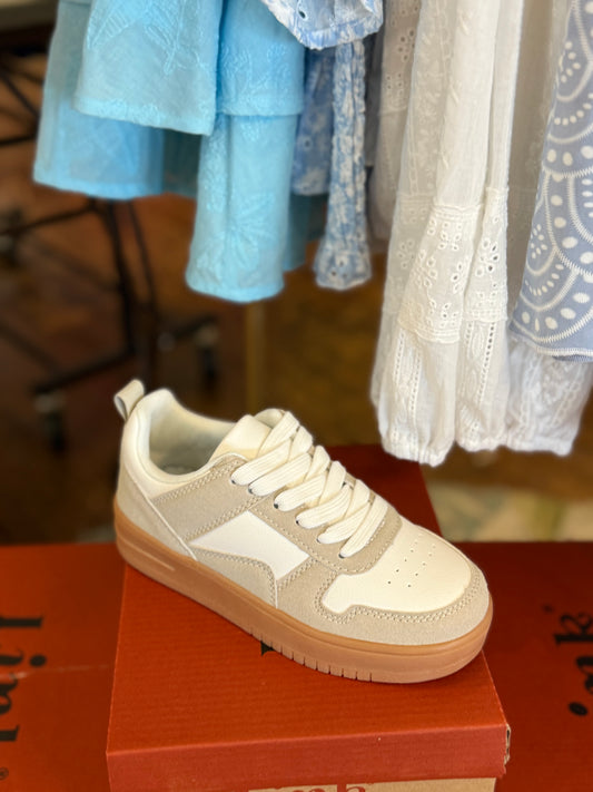 Beige/white Platform Sneaker