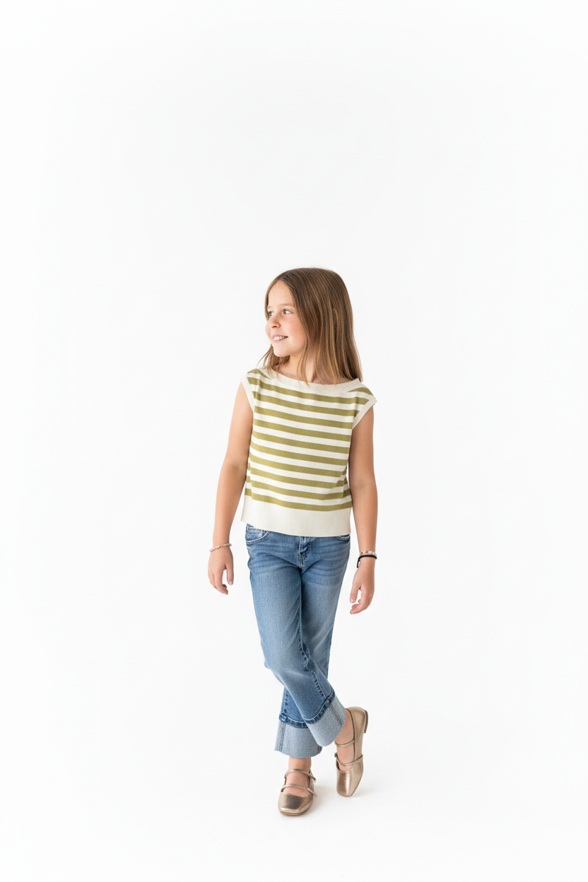 Sandy top in light olive