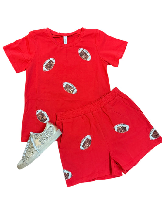 Game Day Football Tee in Red