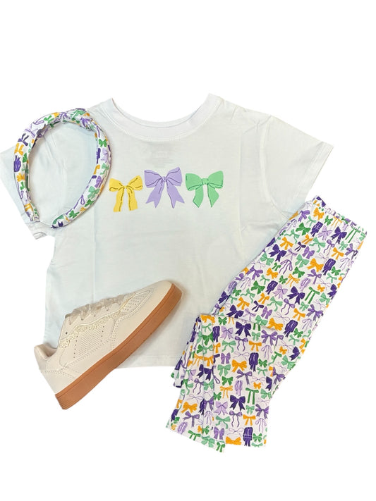 Mardi Gras Bow White Boxy