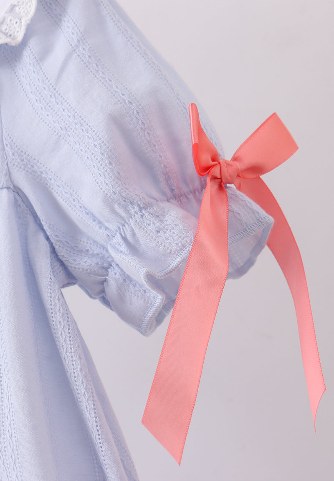 BLUE JACQUARD FLORAL EMBROIDERY DRESS
