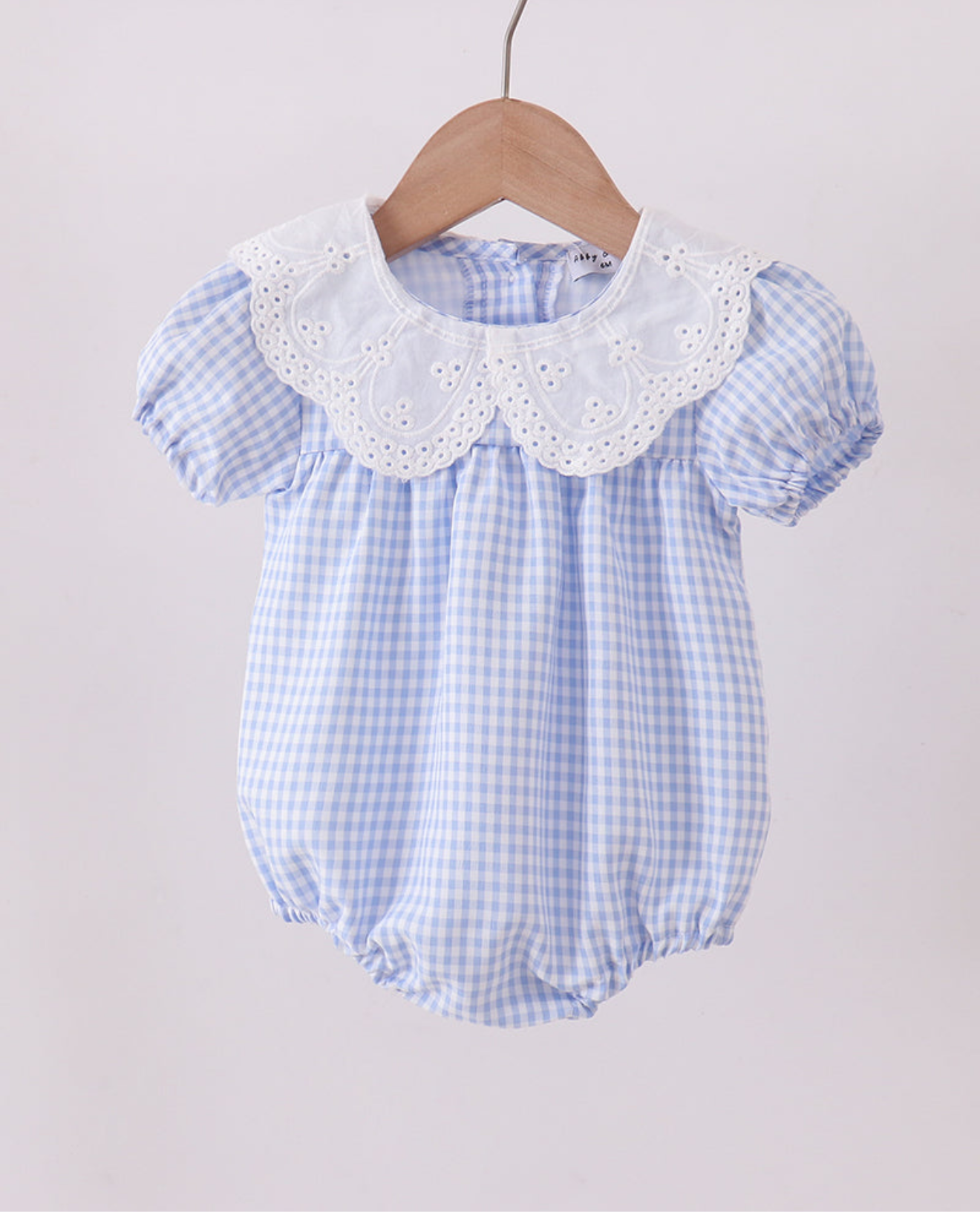BLUE WOVEN LACE GINGHAM BUBBLE
