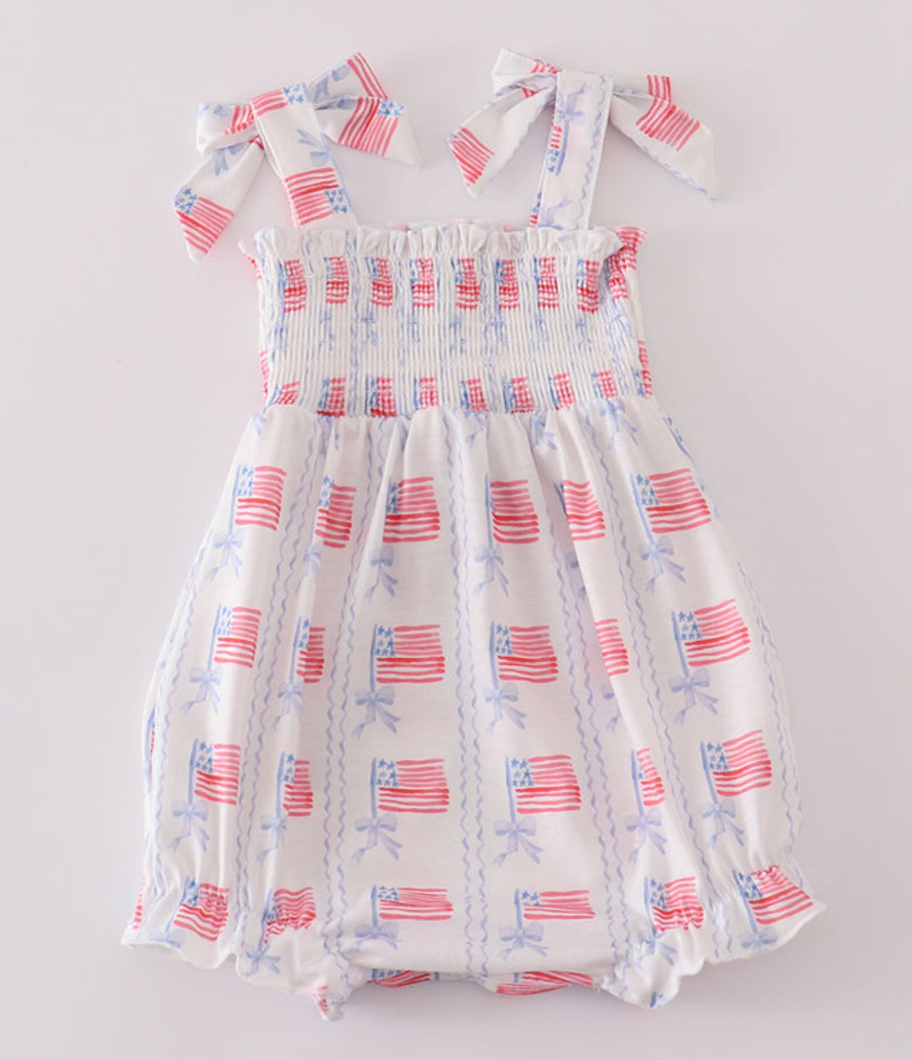 BOW EMBROIDERY SMOCKED BUBBLE