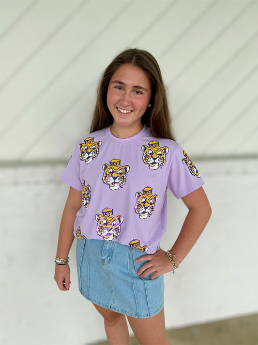 LSU Tigers  Sequin Top