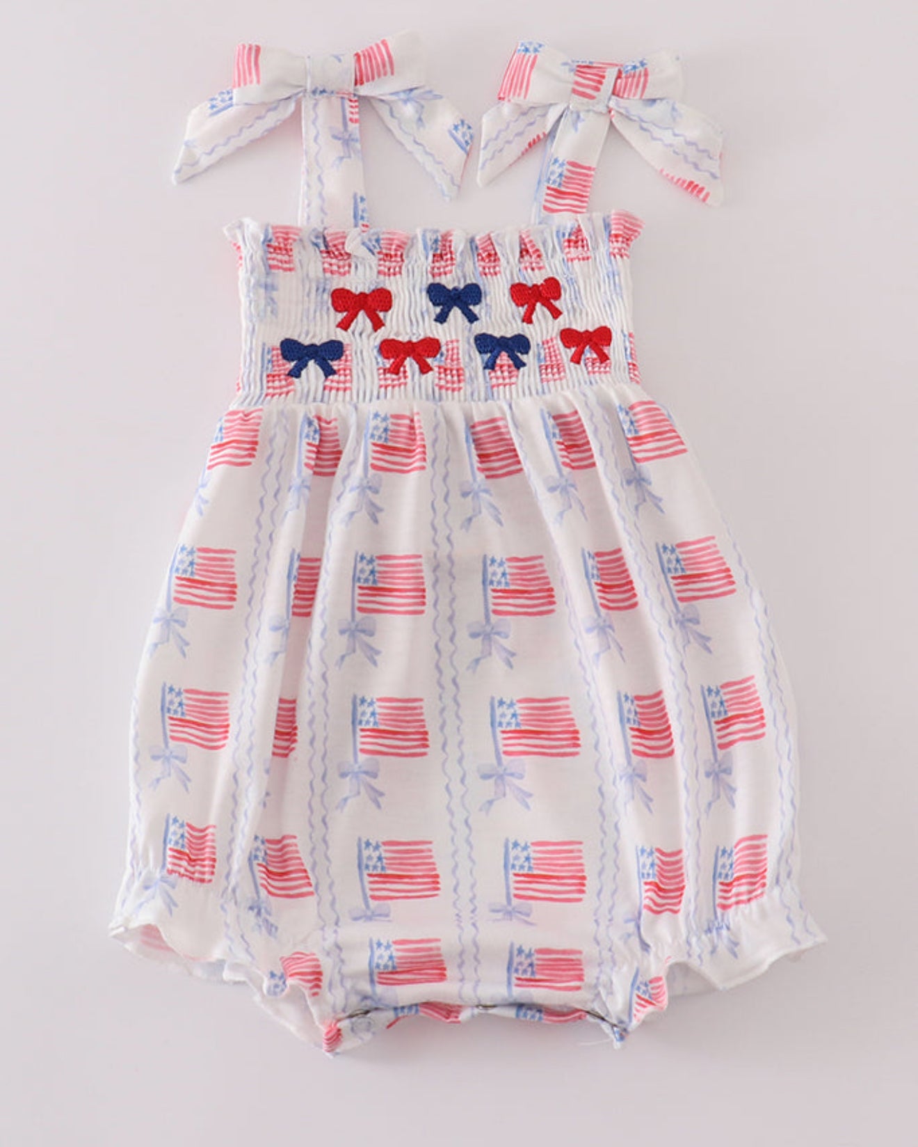 BOW EMBROIDERY SMOCKED BUBBLE