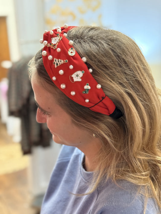 RED SANTA AND TREE CHRISTMAS HEADBAND