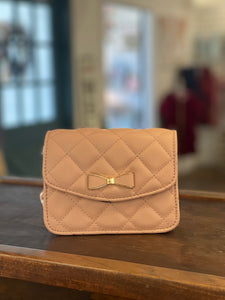 small pink quilted crossbody