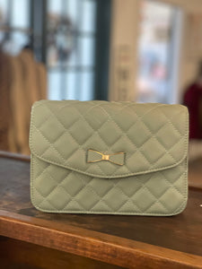 Small sage quilted crossbody