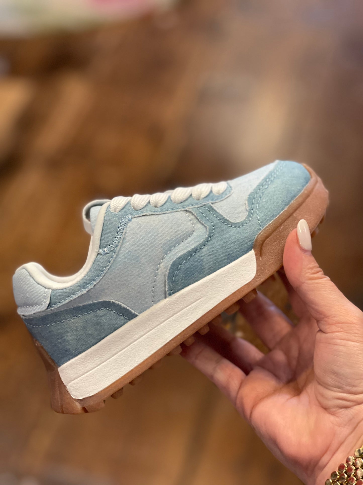 Light Blue Denim Tennis Shoe