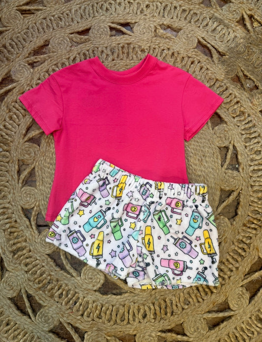 Fun Cup Fluffy Pajama Shorts