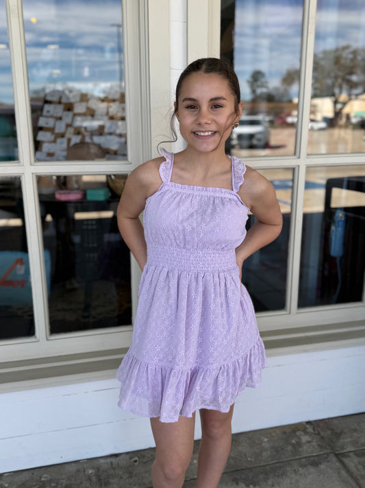 Lilac Dress with Embroidery Detail