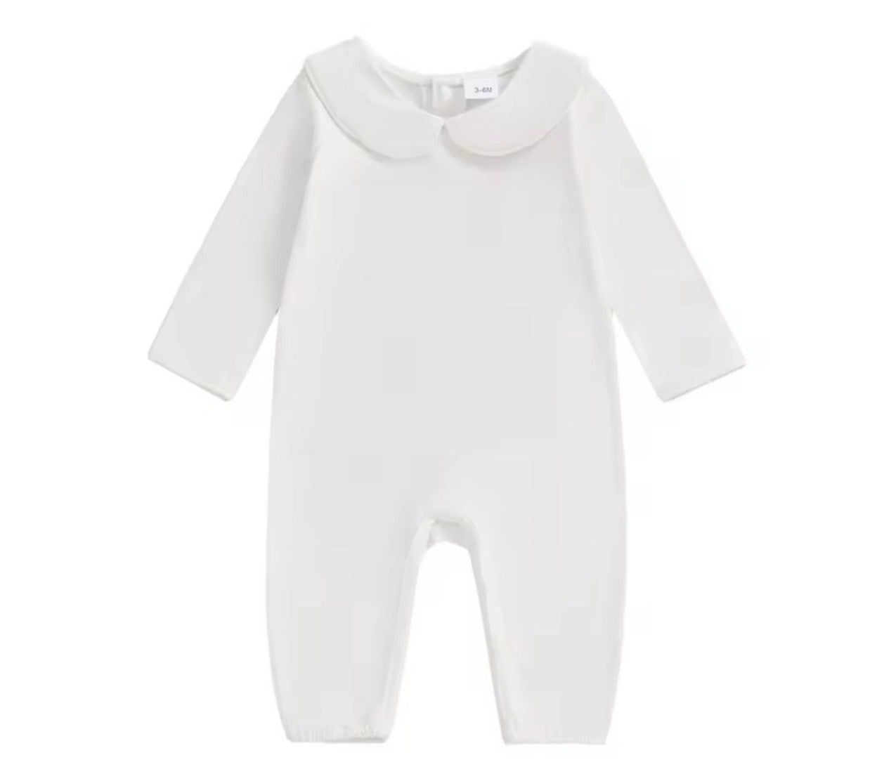White Boy Collared Romper