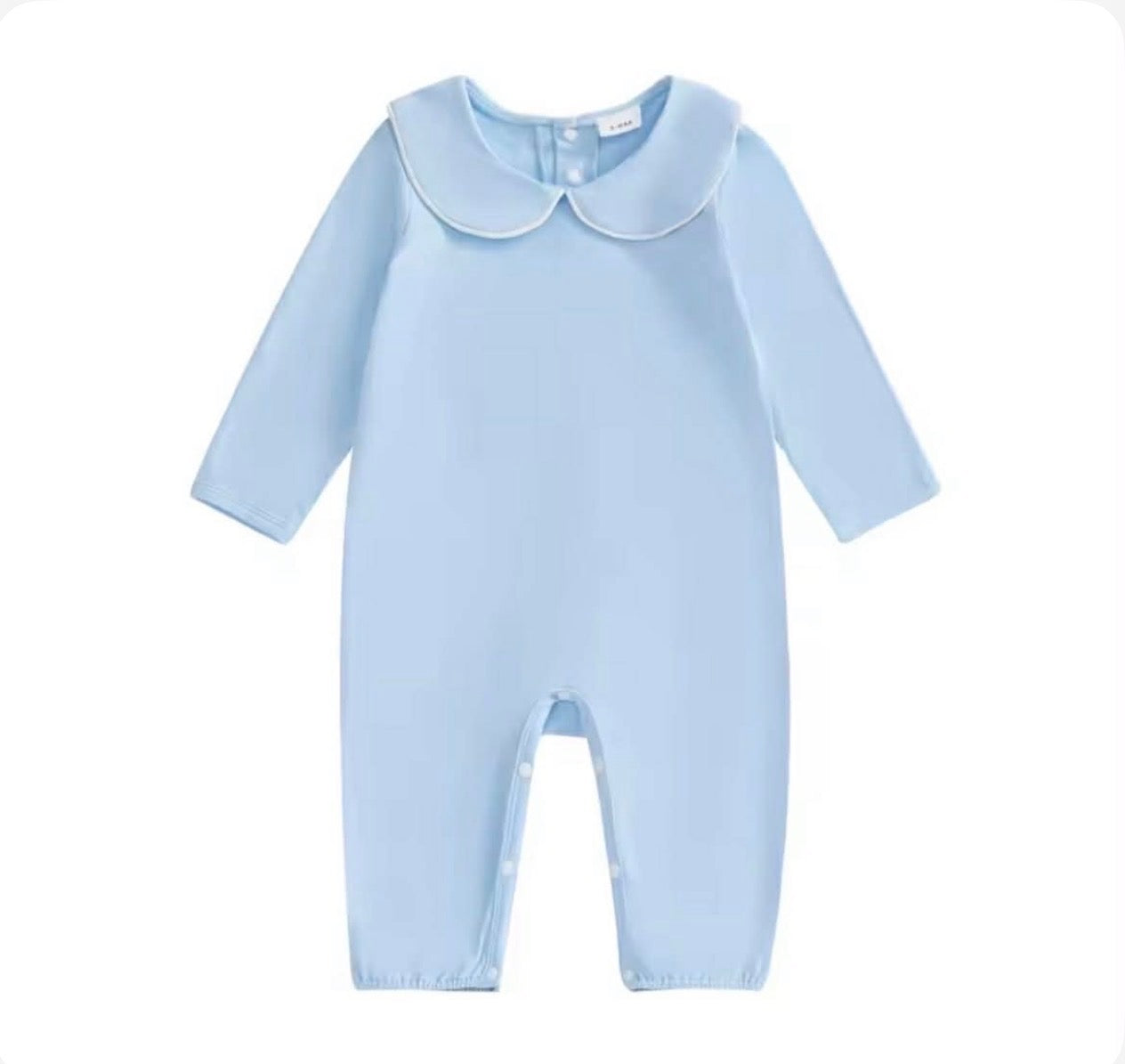 Baby Blue Boy Collared Romper