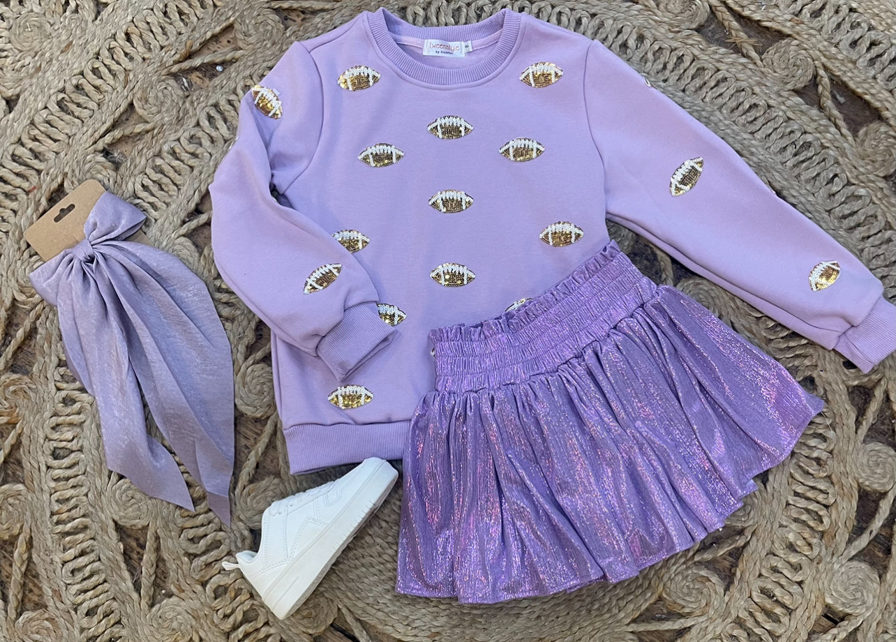 Purple Plisse Shorts