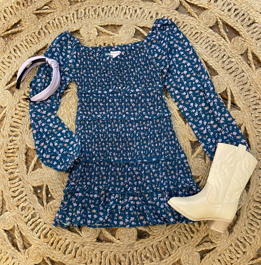 Blue floral Dress