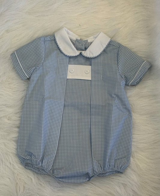 Light Blue Gingham Wyatt Bubble