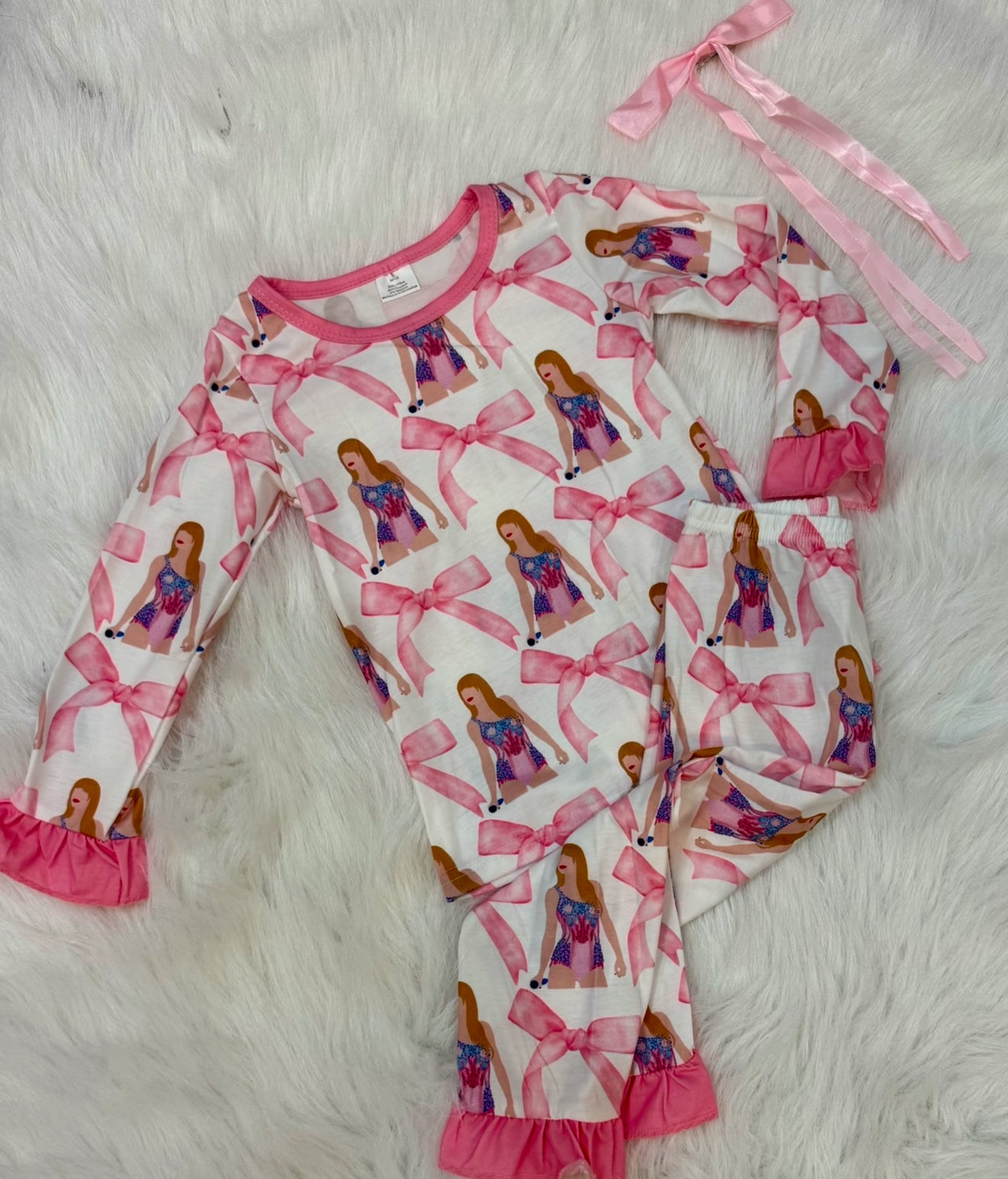 Pink Bow Detail Tay Pajamas