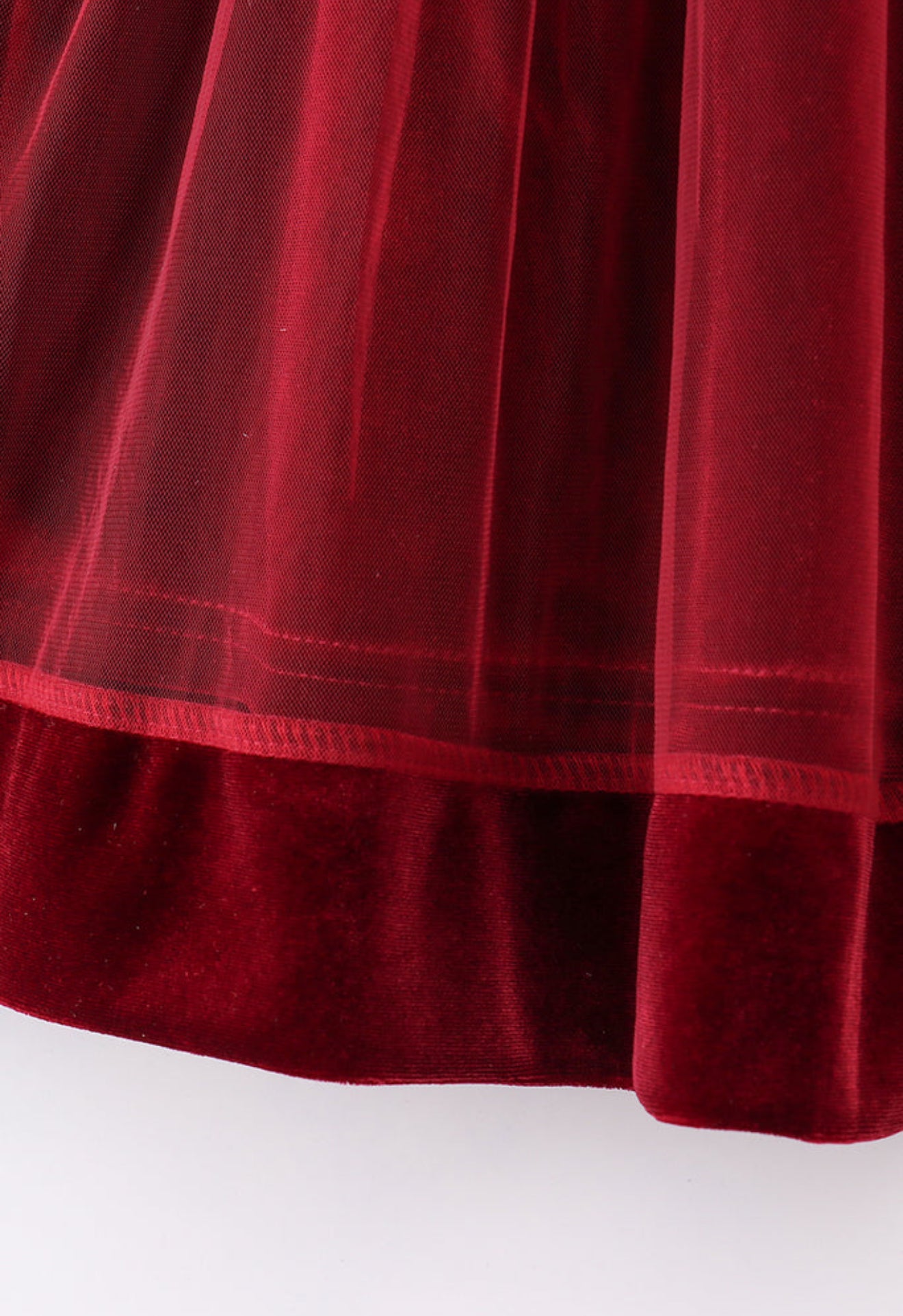 PREMIUM MAROON VELVET RUFFLE GIRL DRESS