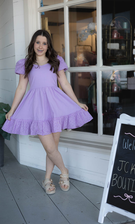 Logan Dress in Lilac Lilies
