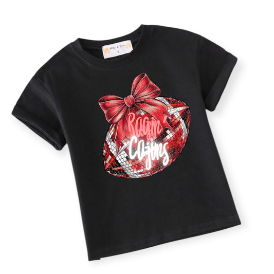 Ragin Cajun's Bow Football in Black