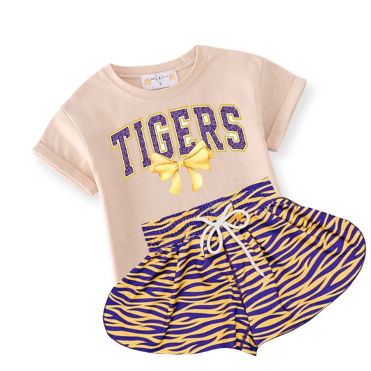 Tigers Bow tee on Ivory