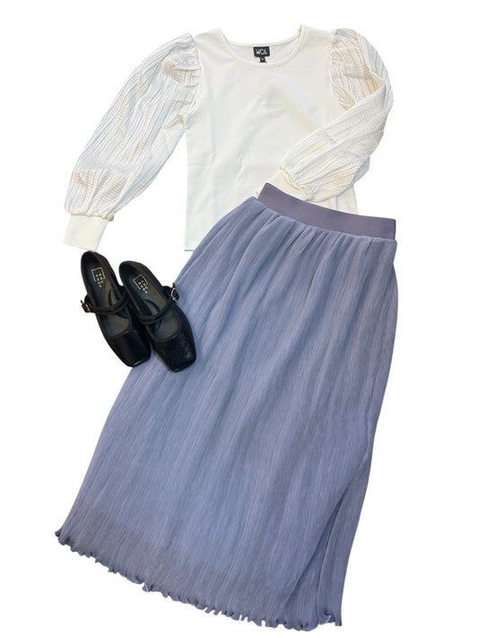Lavender Long Pleated Skirt