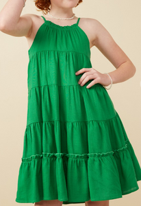 10800 Green Tiered Cami Dress