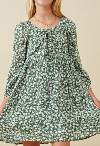 616 Green Floral Dress