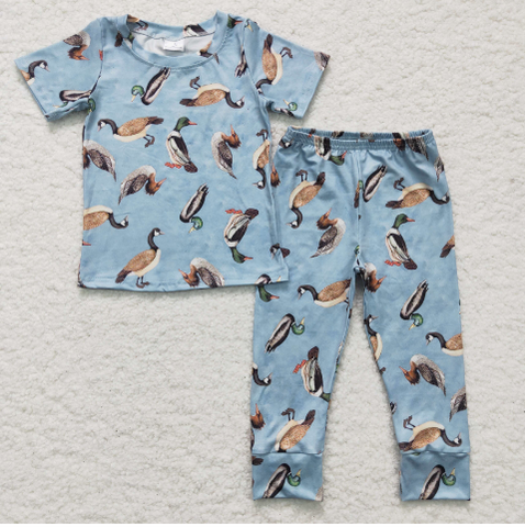 Short sleeves duck kids boy pajamas