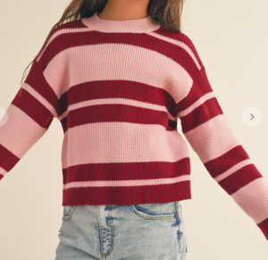 Pin/Red Stripe Sweater