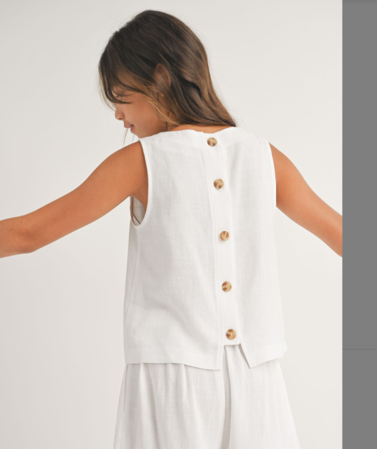 Tween Shoreline Tank with Button Back