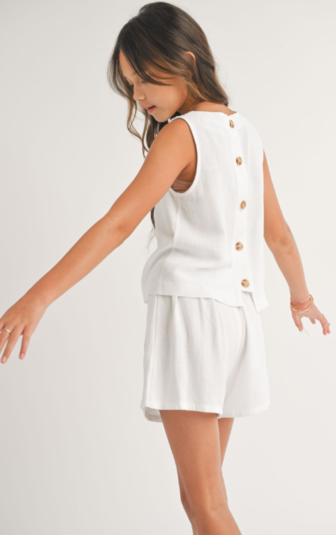 Tween Shoreline Tank with Button Back