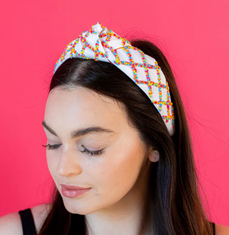 White headband with a sprinkle headband