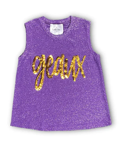 Geaux Purple Sequin Tank Top