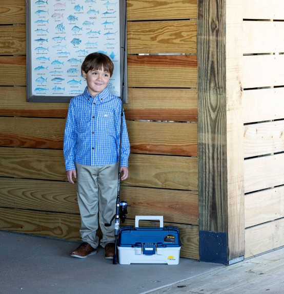 Flagler Fishing Shirt in Blue/White Plaid