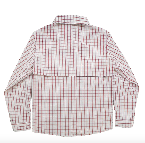 Flagler Fishing Shirt in White/Red Plaid