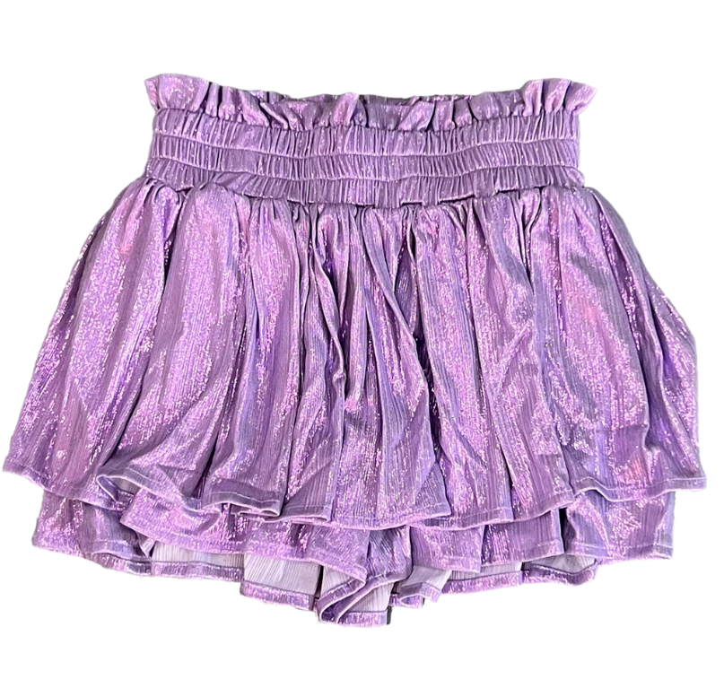 Purple Plisse Shorts